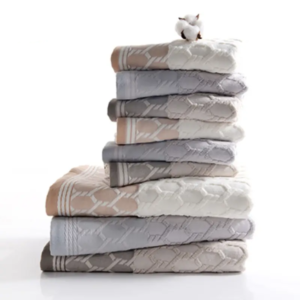 100% Cotton Yarn Dyed Jacquard Bath Towel Set